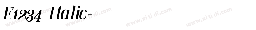 E1234 Italic字体转换 E1234 Italic字体转换